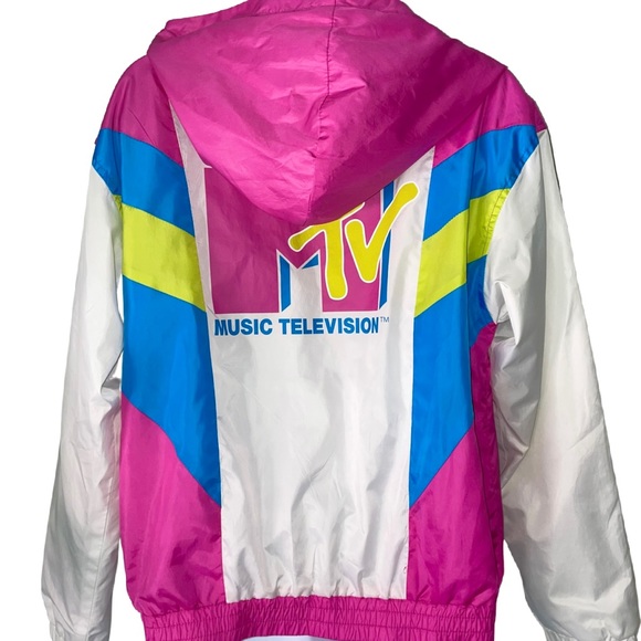 Retro Neon MTV Windbreaker, Small - Picture 2 of 7